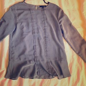 Black and white stripes blouse with fun sleeves